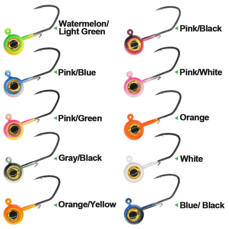XFISHMAN Crappie Jig Heads Kit With Underspin Spinner Blade, Lures and Jigs for Fishing - 30 & 50 Pack, 1/8, 1/16, 1/32 oz - Image 3